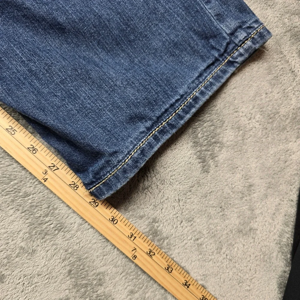 BKE Tyler Mens Distressed Straight Leg Jeans 38R Blue Button Fly ABM4298‎